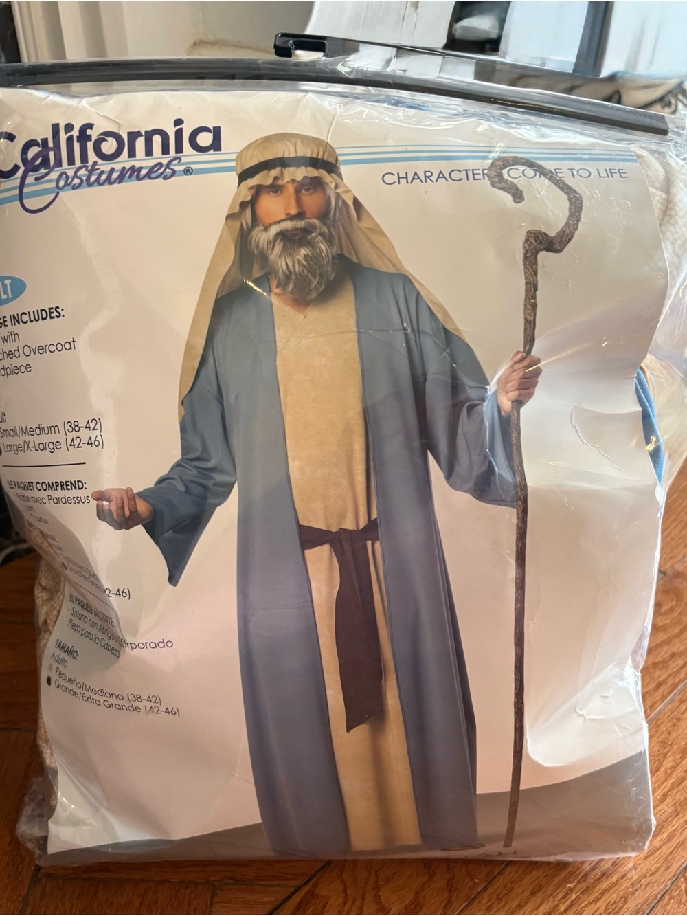 Men’s Noah Shepherd Herdsmen Biblical Wise Man Costume Adult Size Lg.